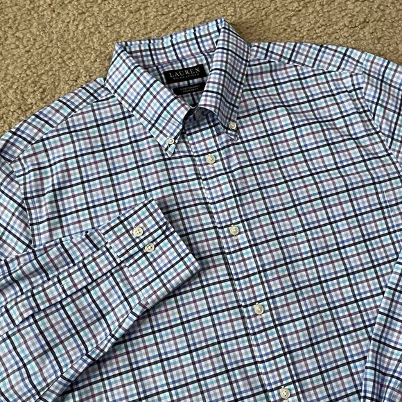 Lauren Ralph Lauren Mens Multicolor Plaid Long Sleeve Button Up Shirt Size Large - Picture 2 of 5